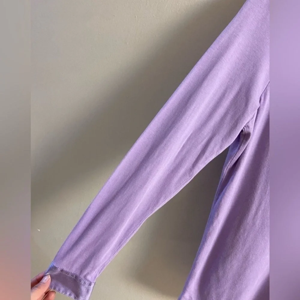 J. Jill Light Purple Casual 1/4 Button Down Shirt Medium petite